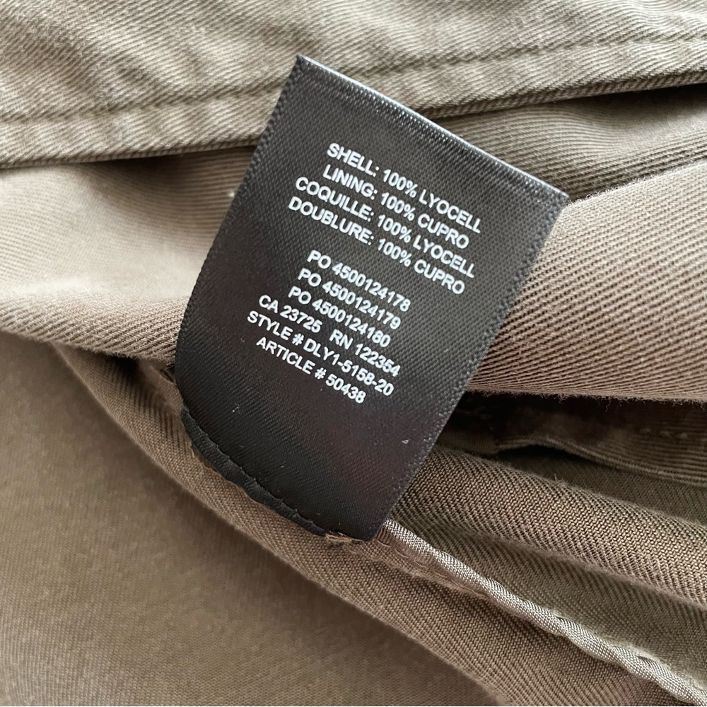 Aritzia Babaton SMALL Lawson open trench coat in green - Picture 7 of 8